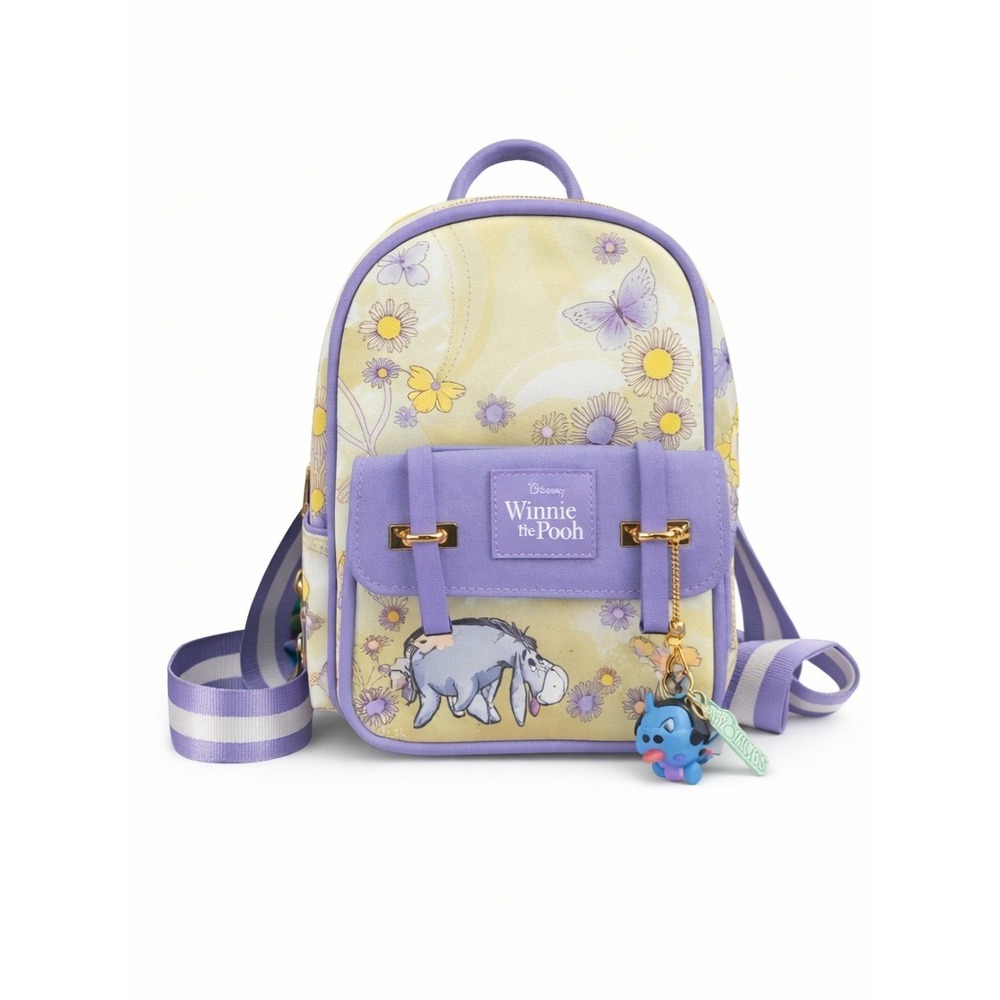 DISNEY Winnie The Pooh‎ Mini Backpack Eeyore Tigger Floral Lavender